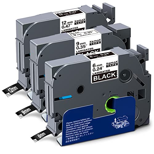 Xemax Compatibile Nastro 6mm/9mm/12mm x 8m