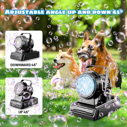 image for SHCKE Automatic Bubble Machine 10 Holes Bubble Blower,Plugin or Batter
