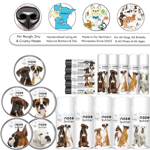 Image of The Blissful Dog Boxer Duo Nose Butter, Versatile Dog Nose Balm for Dry Nose, Handcrafted Nose Moisturizer, Easy-to-Apply Dog Essentials, Unscented, 2 oz.