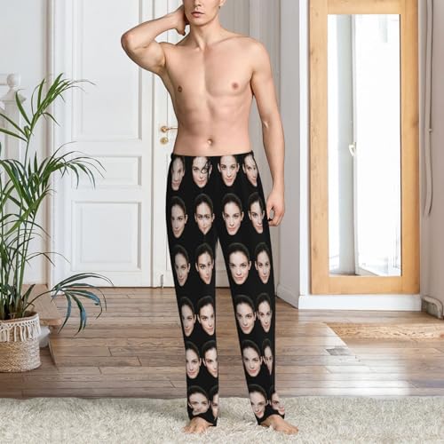 Custom Men Pajama with Face, Customized Men's Pajama Pants with Wife's Husband's Pet's Kid's Face2