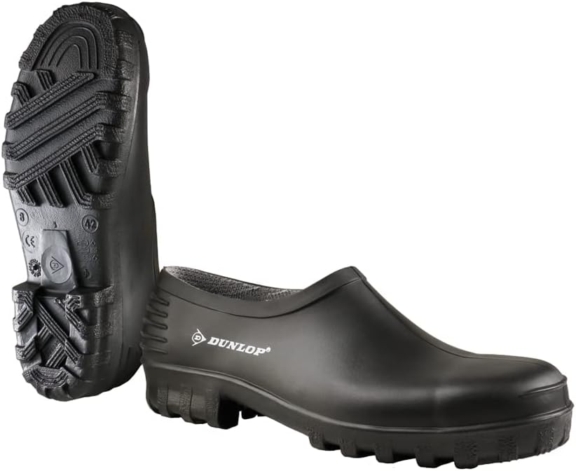 Monocolour - Unisex Safety Clog Easy Slip-on Short Protective Shoes, CE Certified Waterproof and Chemical Resistant PVC Work Wellies for Outdoor and Gardening