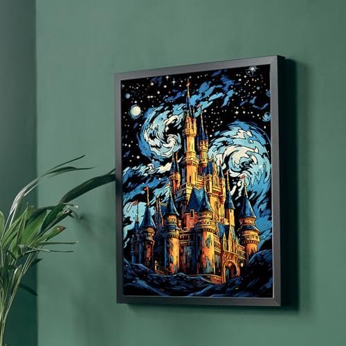 DESINIK Scratch Painting Art Paper for Adults,Creative DIY Art Craft Gift Scratch Rainbow Painting Luminous Paper Set including 4 Tools 16''x11''(Castle &Amusement Park) - Image 3
