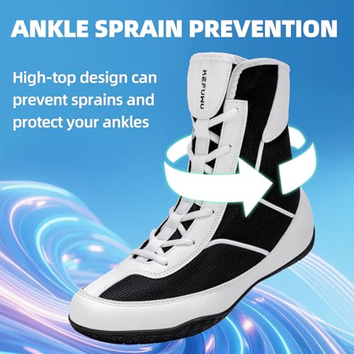 Image of Wrestling Boxing Boots Wide for Men Youth High Top Non-Slip | Comfortable Breathable Lightweight for Competition & Training