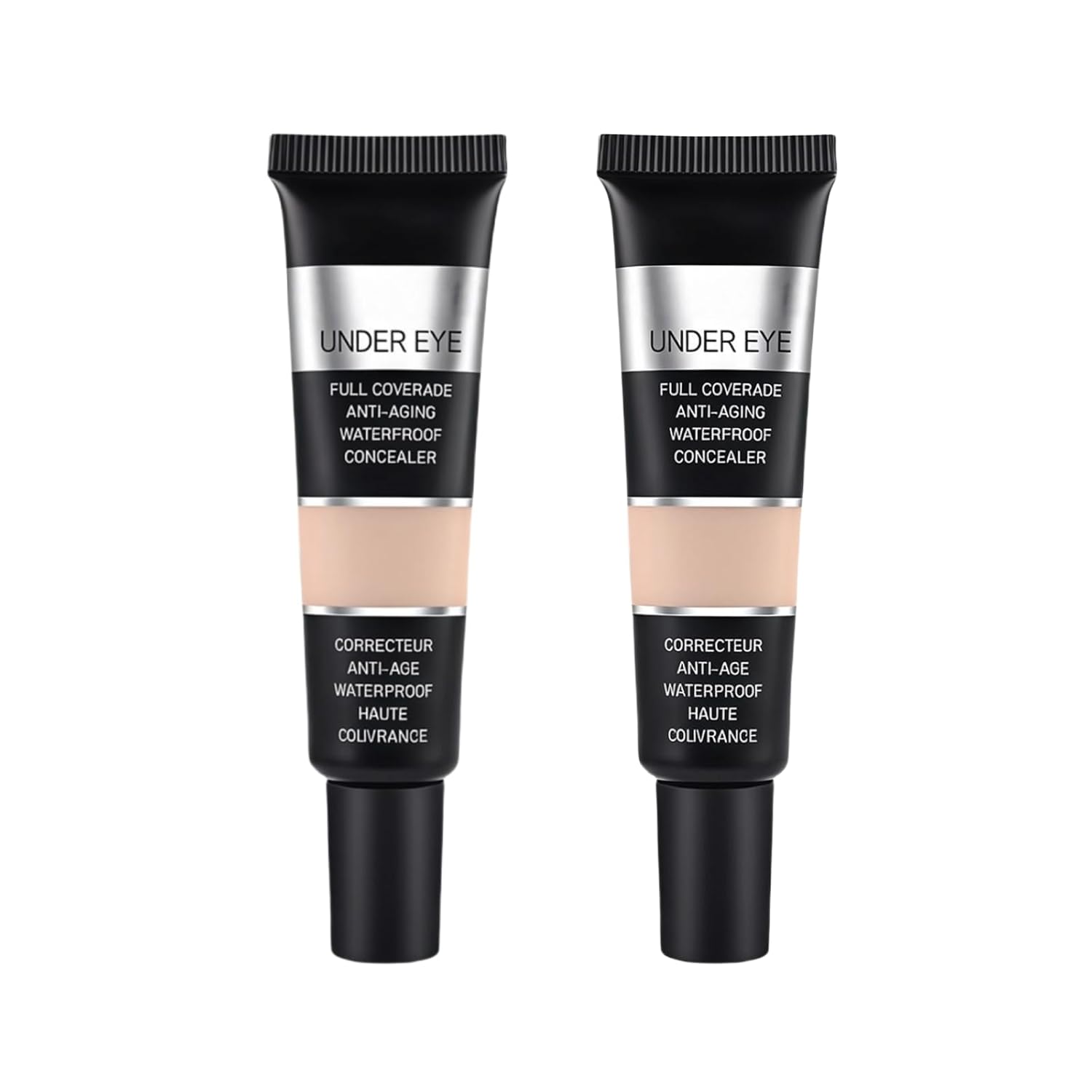 2 PCS Under Eye Concealer & Brightener for Dark Circles – Full Coverage Concealer Waterproof for Mature Skin with Anti-Aging Matte Finish (20.0 Medium N)