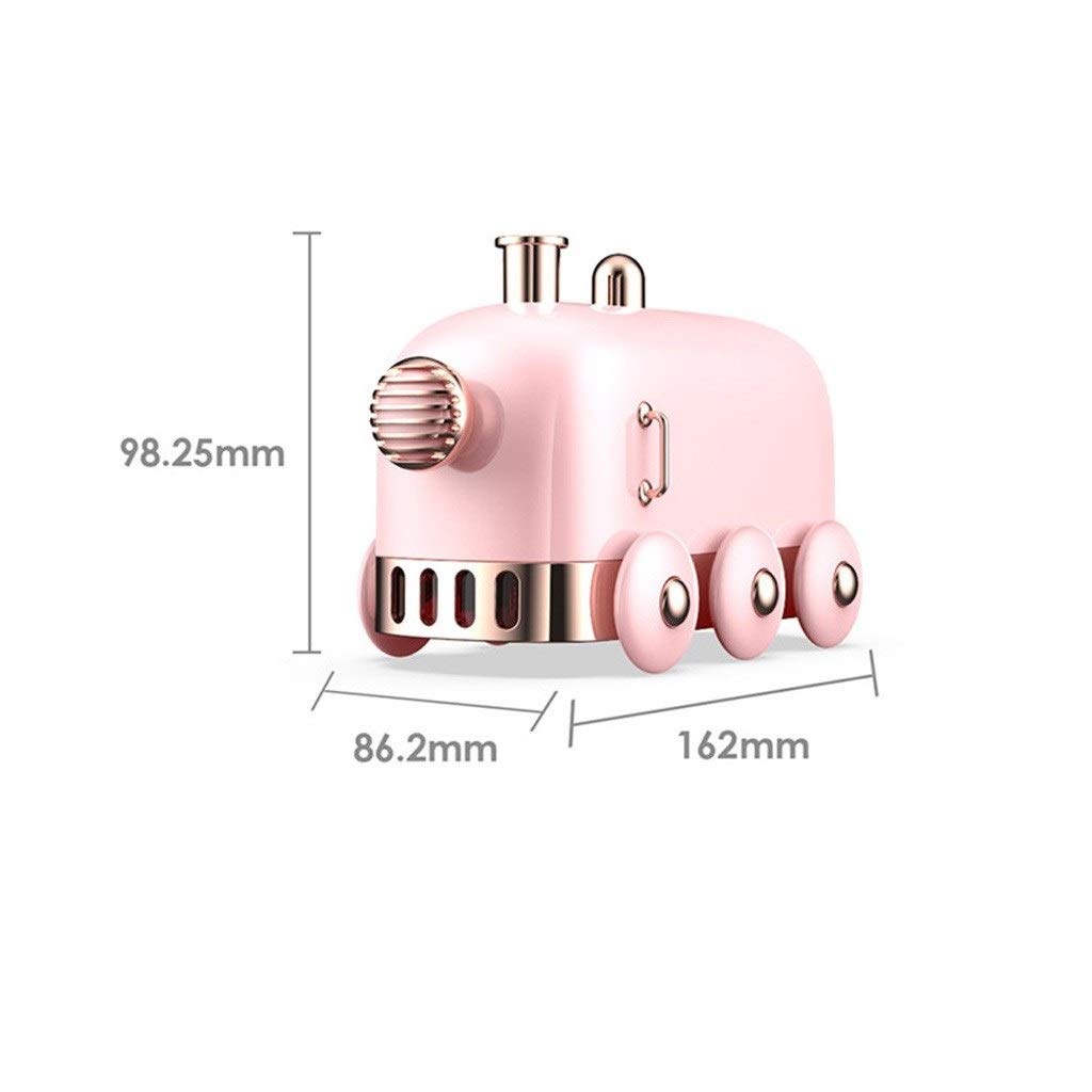 Tranquillo Mini USB umidificatore portatile piccolo treno umidificatore calda luce di notte spegnimento automatico Office Home e umidificatore dell'automobile Camera Babyroom Soggiorno(Pink)