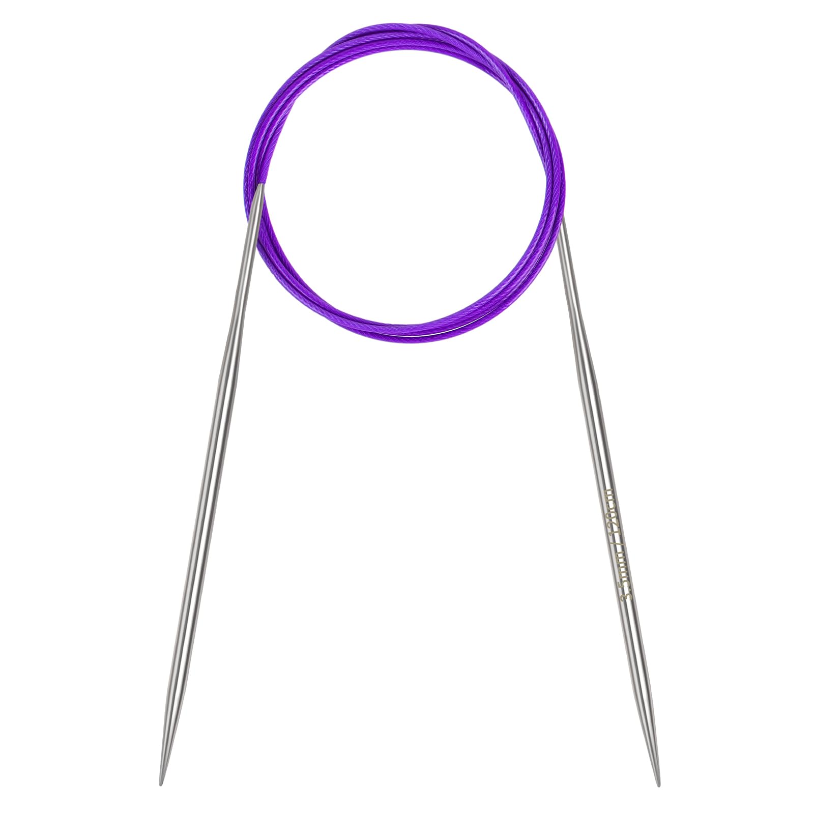 Coopay Rundstricknadeln 3,5mm, Stricknadeln Rundstricknadel 120cm aus Edelstahl mit Flexiblem Kabel, feste Metall-Rundstricknadel für Dicke & Feine Wolle Stricken Socken, Pullover, Handschuhe, Schal