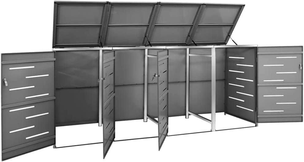 Buy Canditree Outdoor Large Storage Shed for Garbage Cans, Stainless