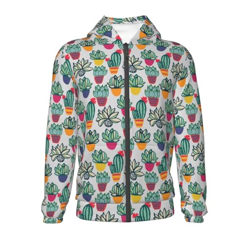 Cactus Plant Kid Hoodies Boys Zip Up Sweatshirts Girls Pullover with Pocket2