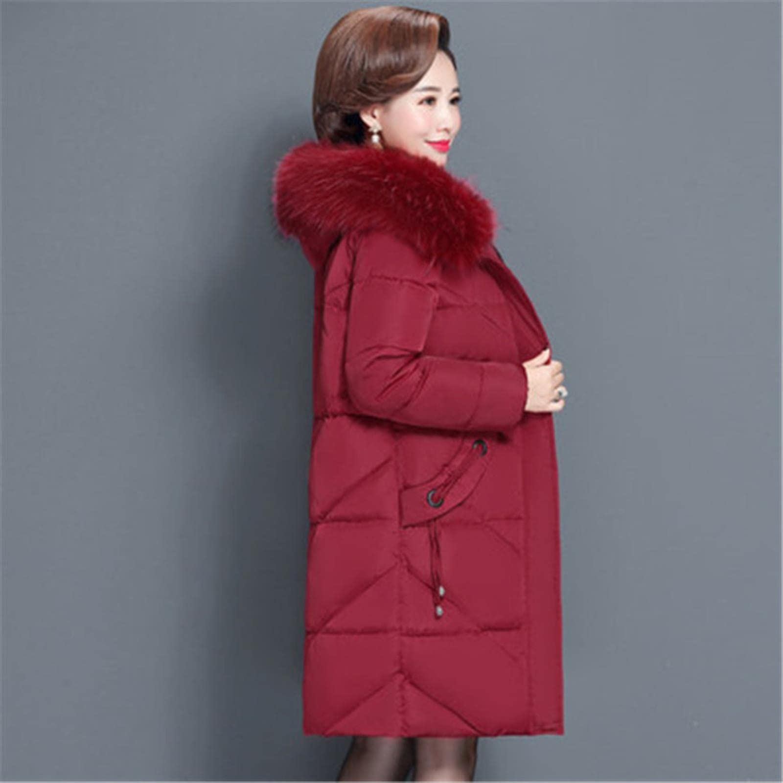 ZXCL Veste d'hiver Femme Collier de Fourrure Femelle Jacket Slim