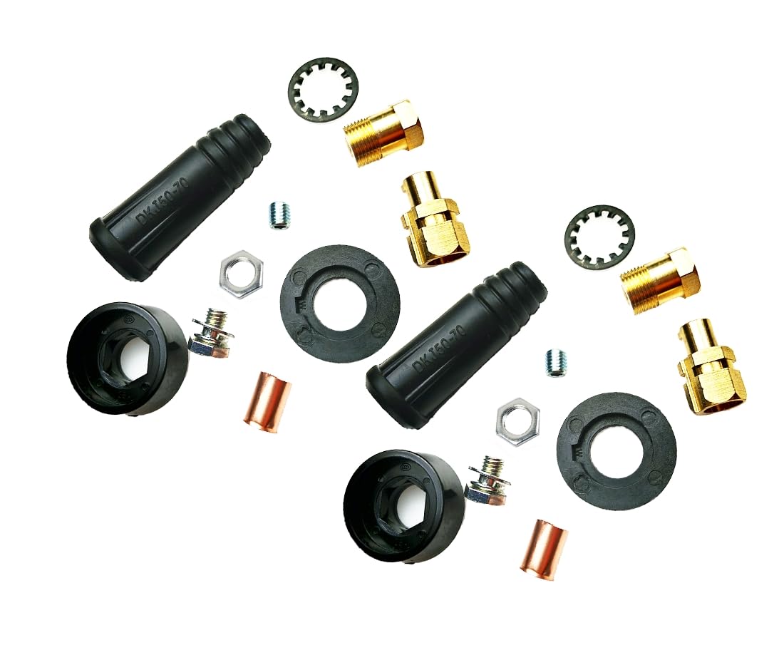 DKJ50-70 TIG Welding Cable Panel Connector Plug Socket Set Quick Connector 2 pcs Black