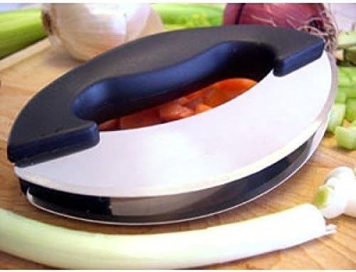 Miniatura 4 de Mezzaluna - Juego de picador y tabla de cortar, cuchillo basculante para tabla de cortar con una mano, cortador de cuchillos para picar verduras de