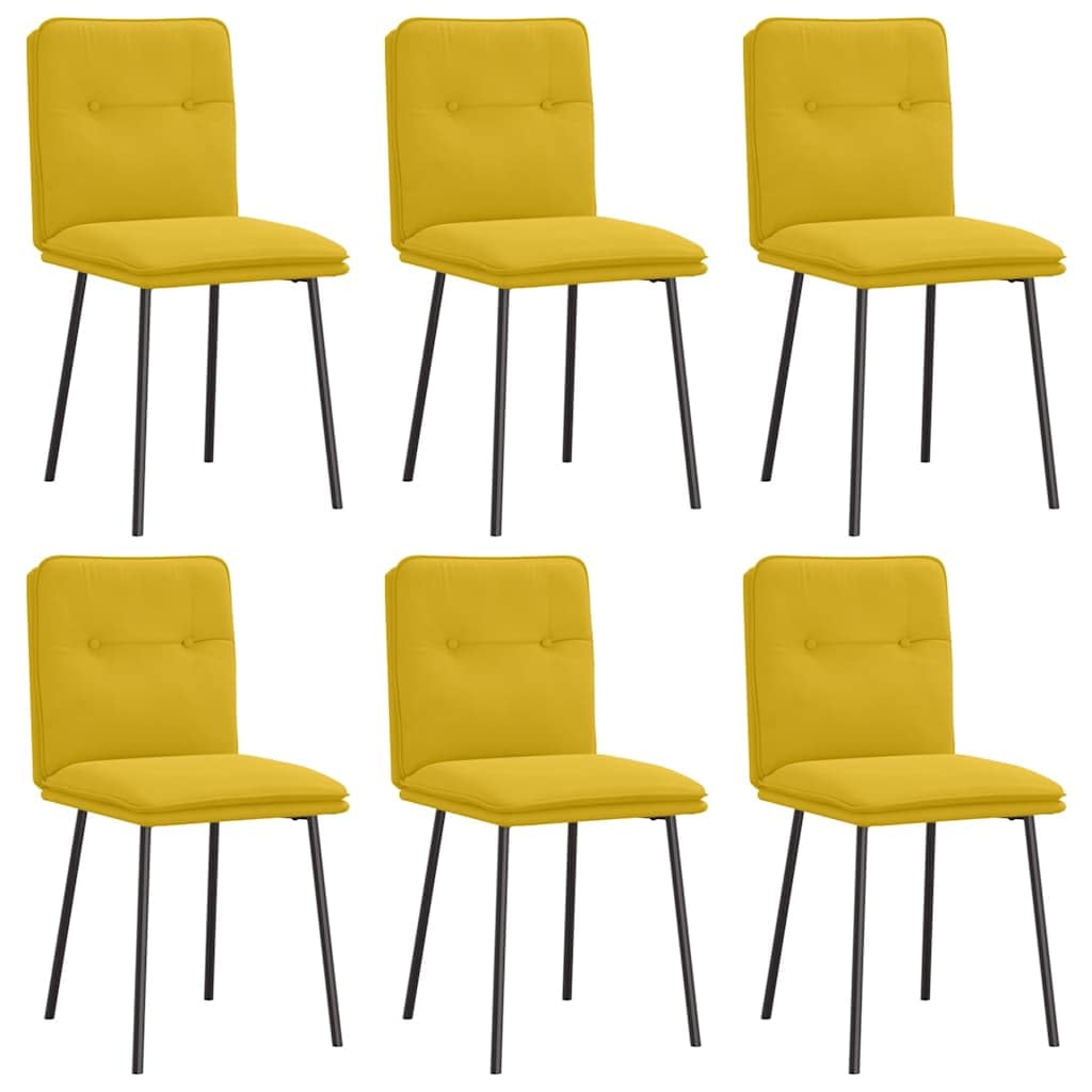 Chaises de cuisine confortables en velours jaune pour repas