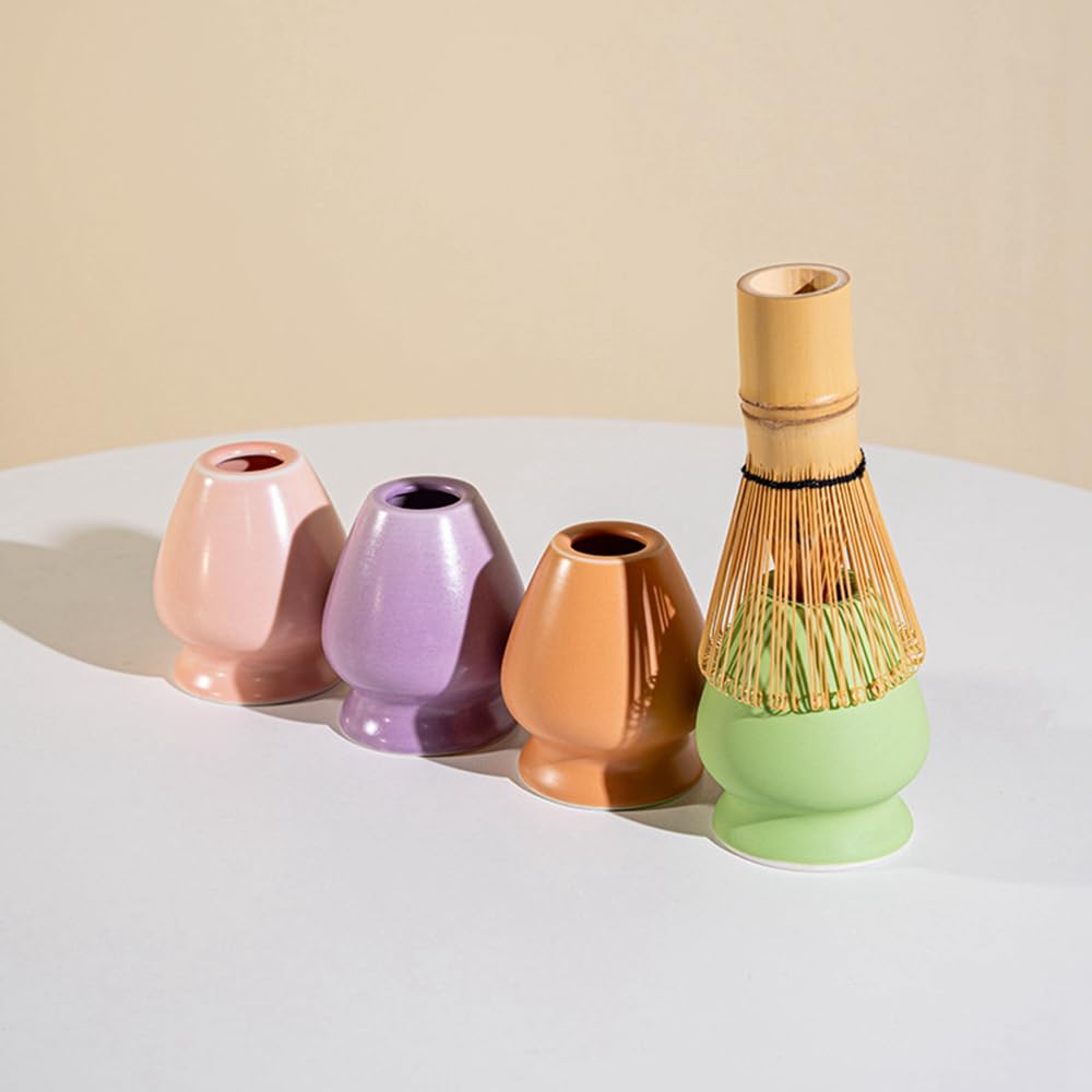 Juego de 8 batidores de matcha con caja de regalo de rejilla verde, juegos de kit de ceremonia de té tradicional japonés, juego de cuencos de cerámica esmaltada con patrón cuadrado para té verde