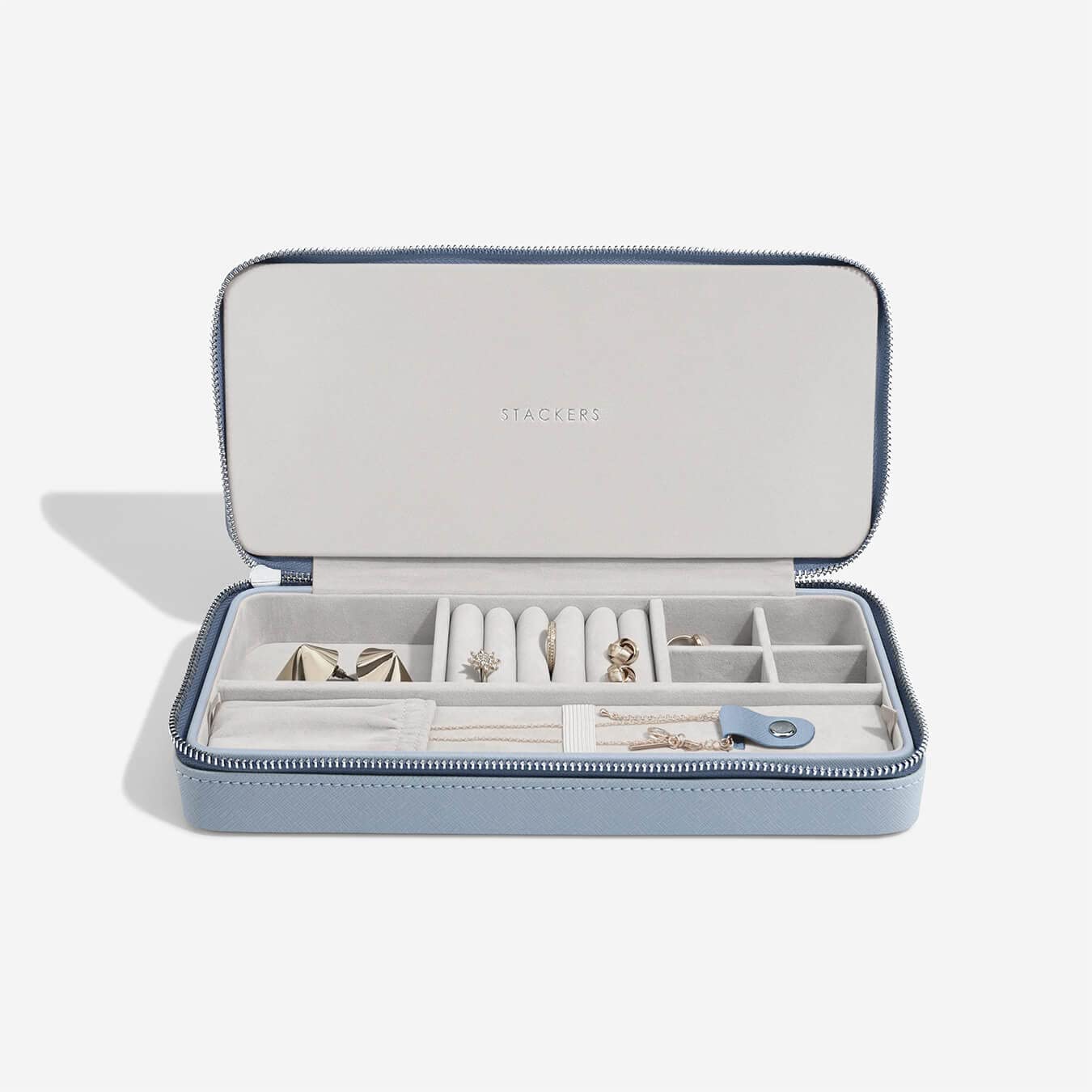 Stackers Sleek Necklace Dusky Blue Travel Box