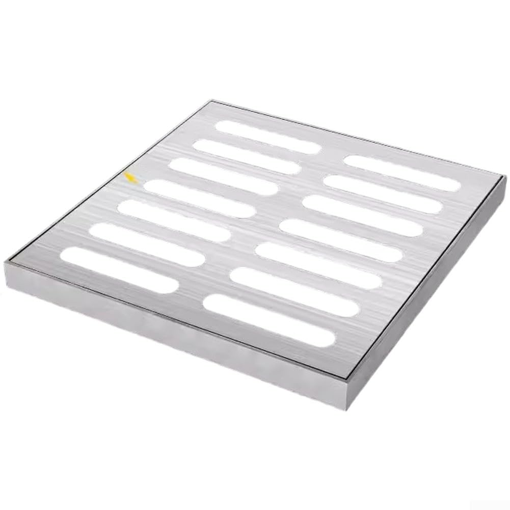 Griglia di scarico a pavimento in acciaio inox resistente alla ruggine, copertura per giardini, parcheggi, terrazze e drenaggio resistente (300 x 300 mm)