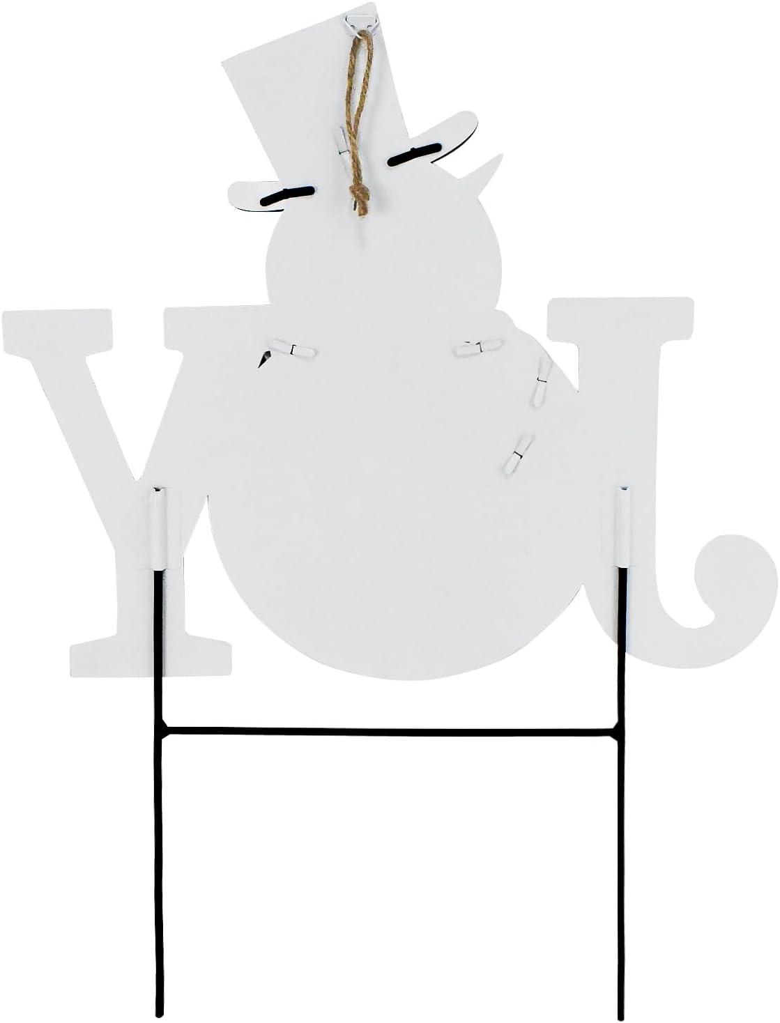 Morning View Christmas Snowman Joy Yard Stakes Sign Metal Joy Garden Stake Decorations Outdoor Lawn Ornaments Xmas Yard Stake Holiday Winter Wall Decor for Patio Pathway Outside Red 25.2 Inches Tall