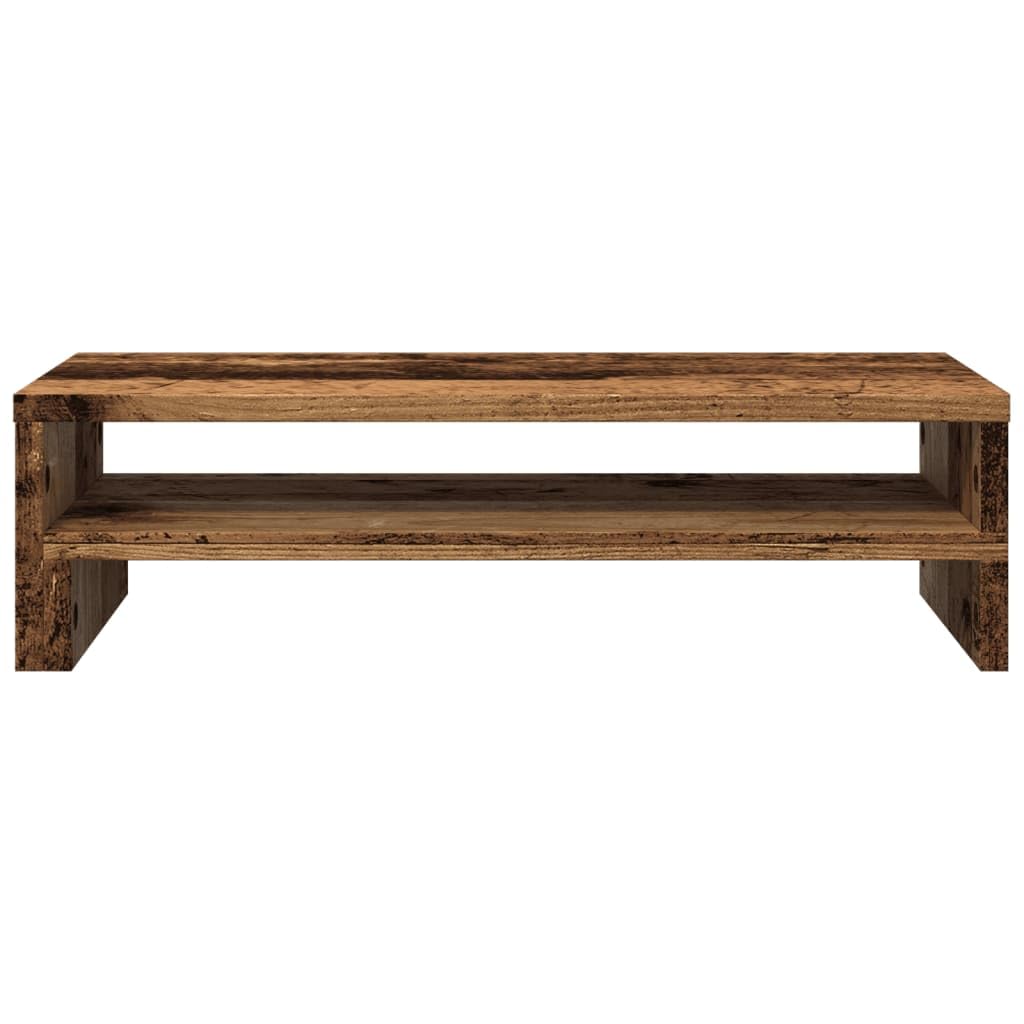 Supporto per monitor in legno effetto legno anticato, 54 x 22 x 15 cm, rialzo ergonomico per scrivania