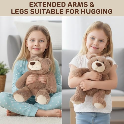 Joyreal 1.5 kg Gewichteter Teddybär gegen Angst, Angstbewältigung für Erwachsene, Gewichteter Plüschbär, Sensorische Spielzeuge für Autismus, Gewichtete Stofftiere 1,5 kg Weighted Stuffed Animal Toy