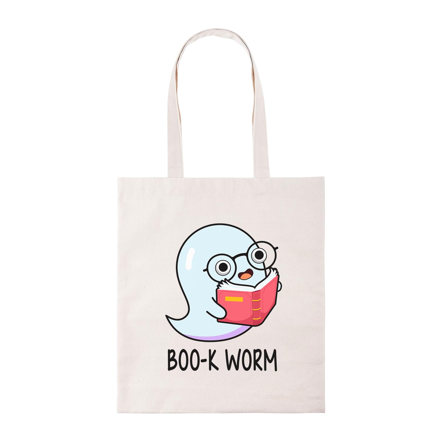 New Spirit Original Ghost book worm tote bag, shopping bag, beach bag, cute bag, reusable bag