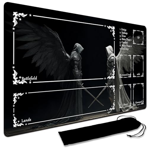 MTG Playmat,With Waterproof Storage black Bag Szie 60 x 35CM , With Zone MTG playmat Stitched Edges Game Play Mat Trading Card Game Playmats TCG Game Mat (With Zone,1) โ image 1