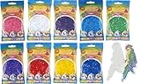 Happy Price Toys Hama Midi Bügelperlen Konvulut 9 Farben, Trans Rot,trans.Gelb,Tr.Blau,Tr Grün,Tr.Lila,Tr Weiß,Tr Pink,Trans.Aqua,Trans.Flieder)+HPT Stiftplatte Ara