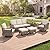 MELLCOM 6 Piece Patio Furniture Set, Wicker Patio Conversation Set with Swivel Glider Chair and 3-Seater Sofa and 2 Ottomans and Side Table for Deck Backyard