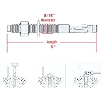 Vista 36 de Anclaje de hormigón de 1/4 x 3 pulgadas, anclaje de cuña de acero inoxidable 304 con excelente rendimiento antioxidante, kit de anclajes y tornillos