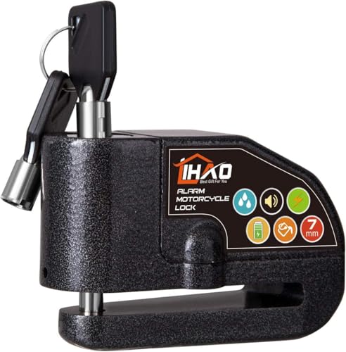 LIHAO Alarm Disc Lock Motorbike Anti-theft Disc Brake Lock with 110dB...