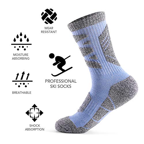 DECDEAL Meias esportivas femininas Malha grossa Meias atléticas de inverno ao ar livre Fitness respi