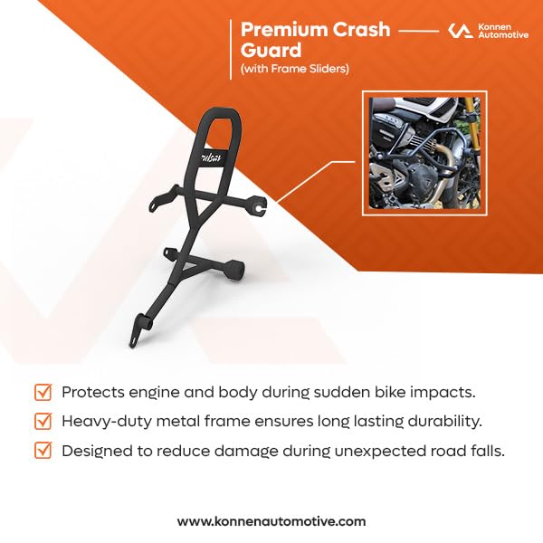 Image of Premium Crash Guard with Frame SlidersCompatible with Bajaj Pulsar N160 | N250 | F250 (Heavy Duty) (Crash Guard ADV)