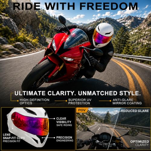 Image of PSLER k1s Visor - k1 Helmet Visor k3sv Tinted Visor k5 Face Shield Replacement for k1 k1s k3sv k5,Purplish Red Visor