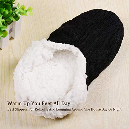 Panda Bros 2 Pairs Slipper Socks For Women With Grippers, Fuzzy Womens Slipper Socks With Non Slip Bottoms, Cozy Warm House Slippers3