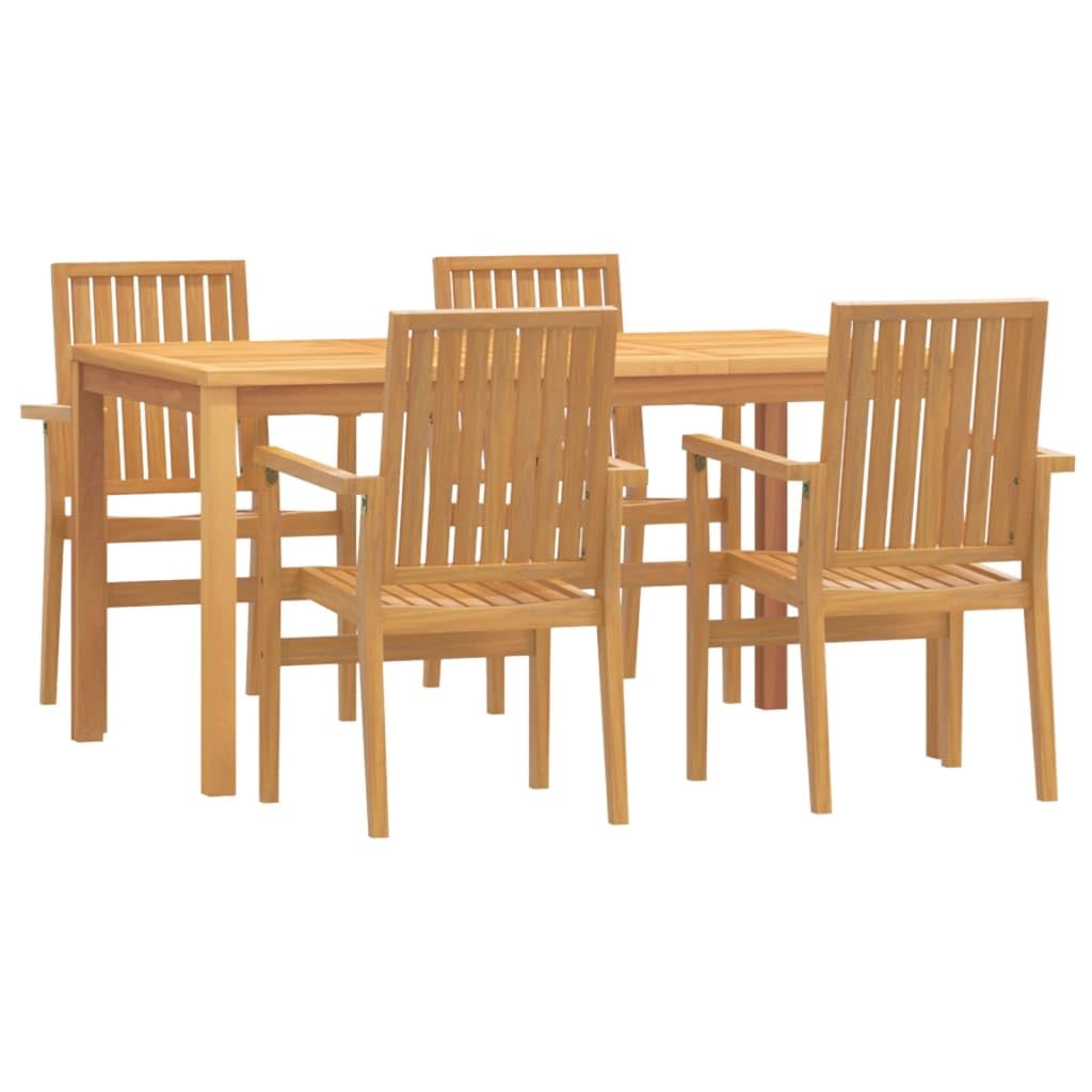 Mobili,Mobili da esterno,Set di mobili da giardino,Set da pranzo da giardino in legno massello di teak da 5 pezzi