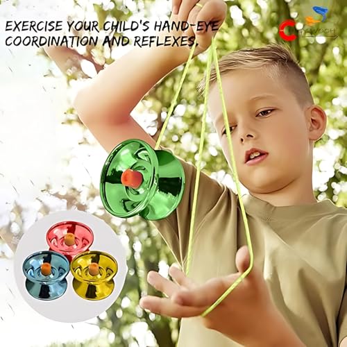 Image of high Gloss high Speed Metal yoyo Toy Spinner Fine Quality High Gloss High Speed Metal Yoyo Toy Spinner Toy (1 Pcs) (Color May Vary) (Glossy Metal) for Kids