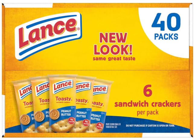 Lance Toasty Peanut Butter Sandwich Crackers, 1.29 oz., 40 pk.