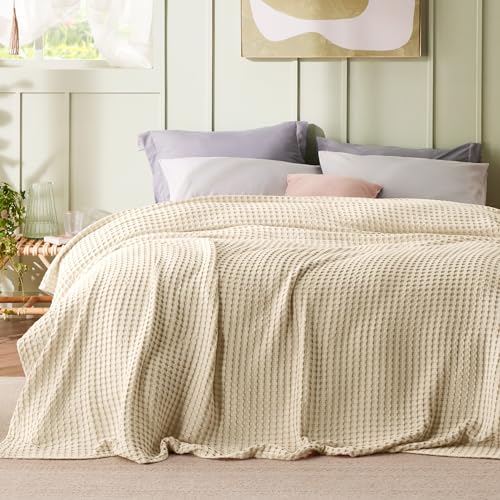 Bedsure Cooling Cotton Waffle Queen Size Blanket - Lightweight Breathable Blanket Of Rayon Derived From Bamboo For Hot Sleepers, Luxury Throws For Bed thumb #1