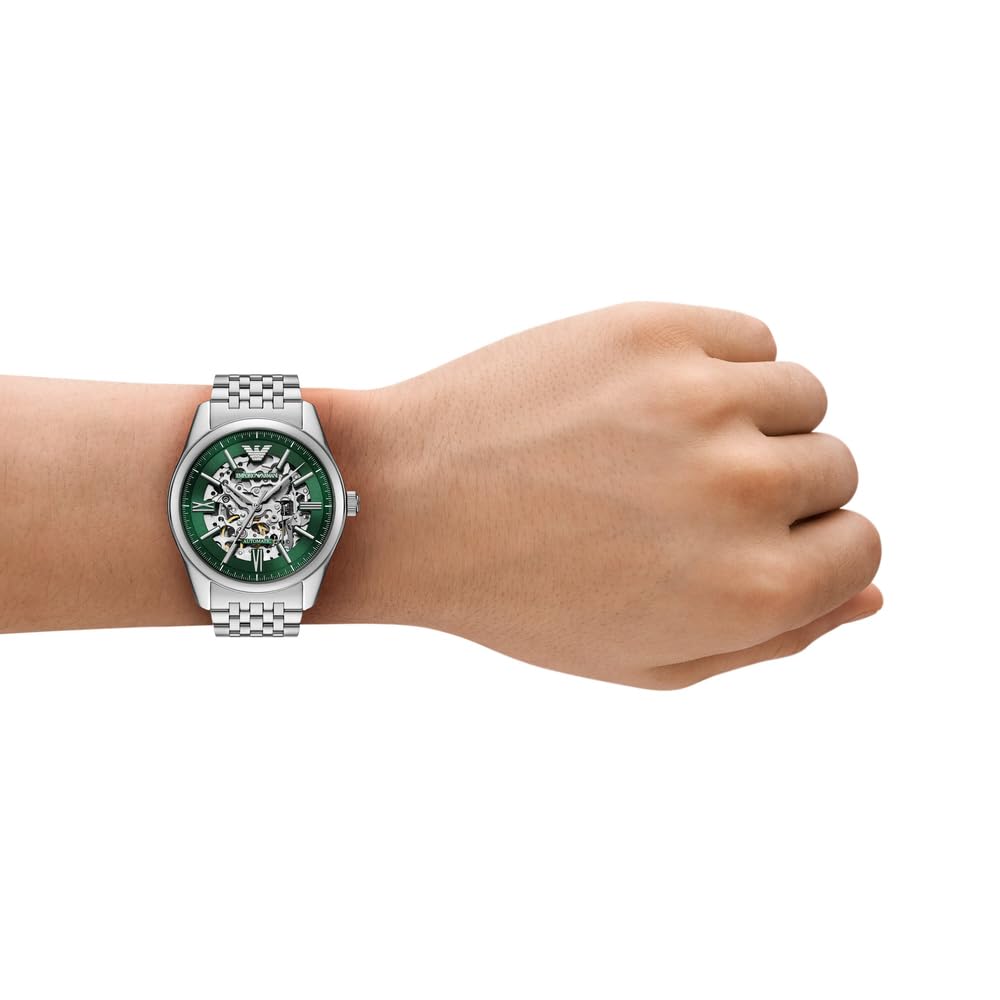 Emporio Armani AR60091 - Reloj de Acero Inoxidable Plateado para Hombre, 43 mm