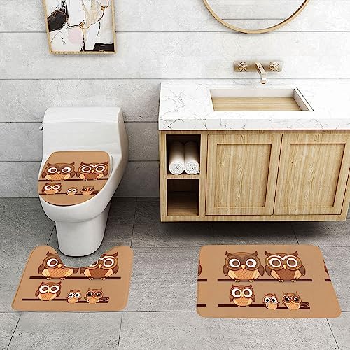 Tapis de bain en forme de U et lot de 3 tapis doux pour la chambre