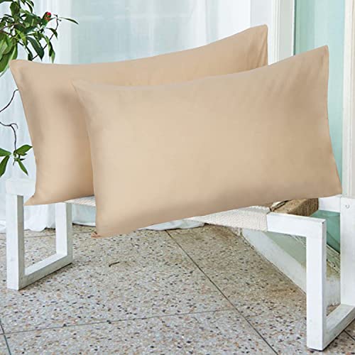 Image of Naksh Japandi Vibes Collection Cotton 210 TC Plain Pillow Covers Set of 2, Beige Pillow Cover | Sleep Pillow Covers (18 in x 27 in) |Soft Pillows Covers Cotton for Big Pillows