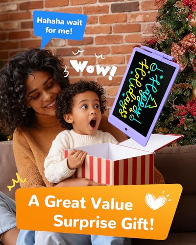 Image of KOKODI LCD Writing Tablet, 10 Inch Colorful Toddler Doodle Board Drawing Tablet, Erasable Reusable Electronic Drawing Pads, Educational and Learning Toy for 3-6 Years Old Boy and Girls(Purple)