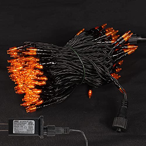 Image of Dazzle Bright 200 LED Halloween Mini String Lights, 65FT Light Up 8 Modes Christmas Decorations Fairy Lights for Indoor Outdoor Room Garden Holiday Party (Orange)