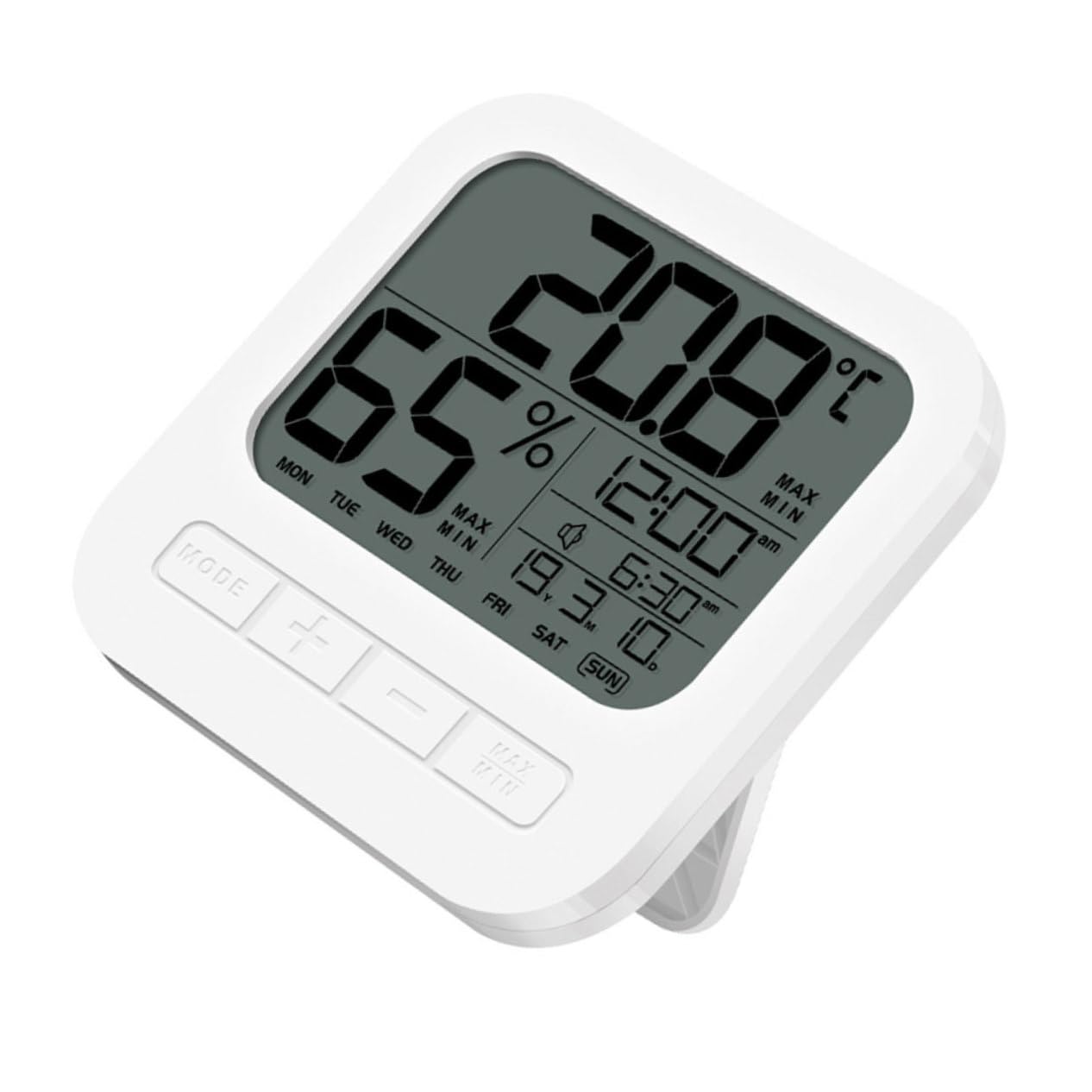 SUPVOX indicator digital thermometer white sensor Monitor indoor Indoor Thermometer baby room Wall-mounted household Digital Thermometer hygrometer abs number Hygrometer bracket