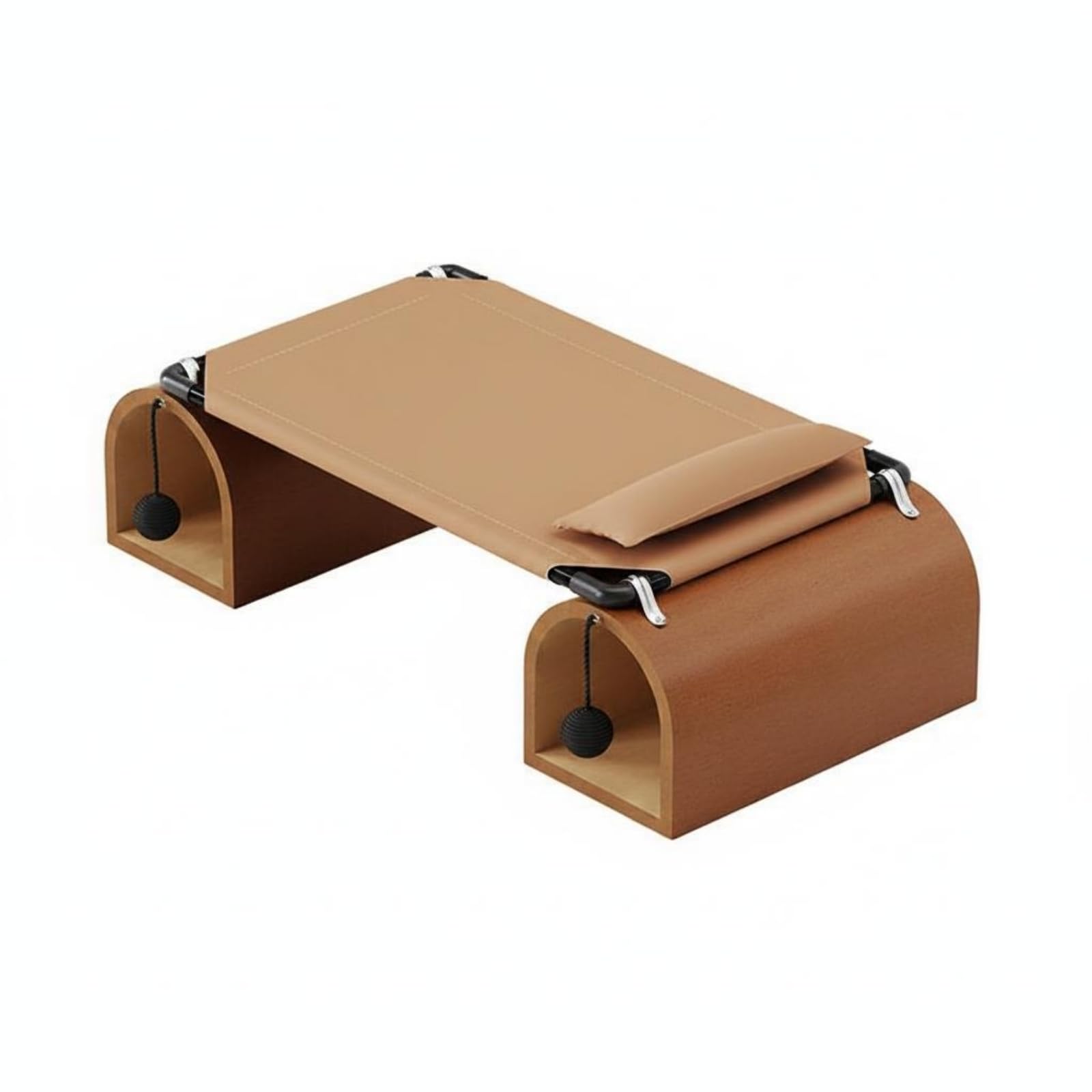 kowaku Tunnel Riposo Letto Gatto Amaca Rifugio Cunicolo con Tessuto Tecnico AntiGraffio Struttura in Legno Ferro Superficie, Marrone, Letto A Tunnel per Gatti