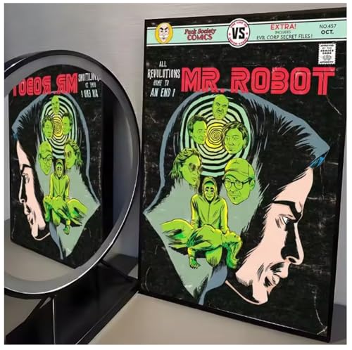 Arte de pared de Mr Robot para cubrir zonas vacías de forma económica en estudios y hogares