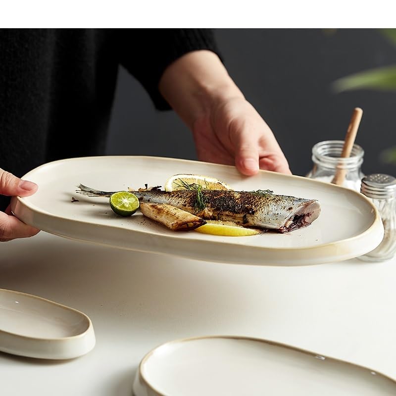 Talerz na przekąski Pojemniki na przekąski Kreatywna owalna zastawa stołowa Ceramiczny talerz do sushi i steków Prosty talerz do jadalni Talerz na przekąski i desery Talerzyki na desery Talerz na prz