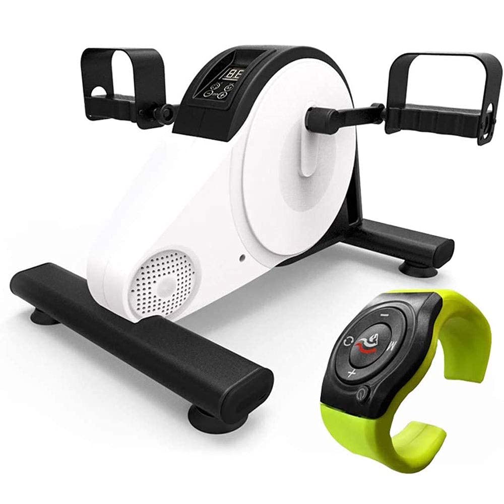 Motorized Leg and Arm Pedal Exerciser， Mini Exercise Bike with Wrist Remote， Electronic Physical Therapy and Rehab Bike Pedal Motorized Trainer for Handicap， Disabled and Stroke Survivor