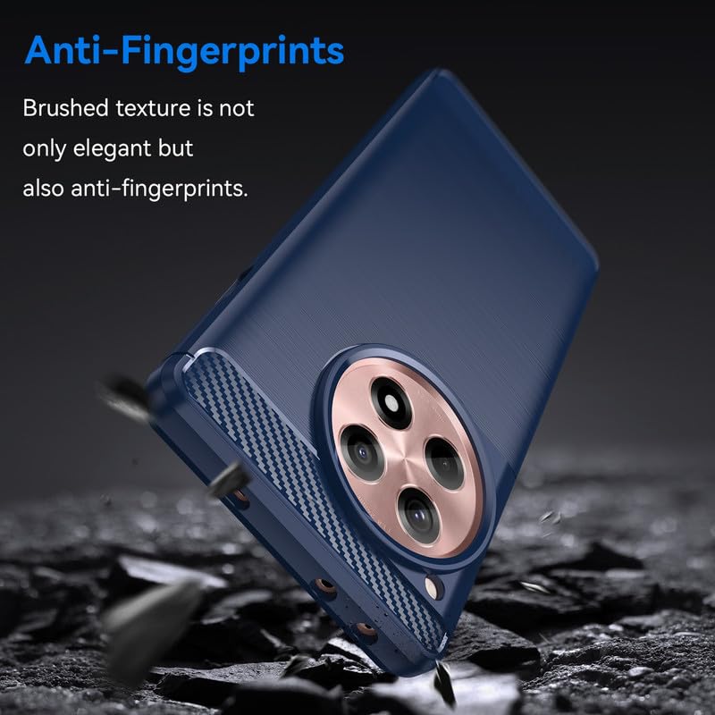 Image of NPRC Hybrid Ultra Slim Protective Case TPU Non-Slip Carbon Fiber Texture Shockproof Case Cover for Oneplus 12R - Blue