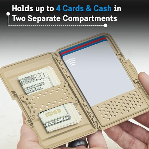 Image of Pelican MagSafe Wallet for iPhone - Heavy Duty MIL-STD Snap-On Phone Magnetic Wallet and Phone Card Holder - Detachable and Slim Hard Case for iPhone 17 Pro Max /16 Pro Max /15 /14 /Pixel 10- Desert Tan