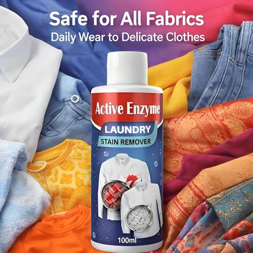 Image of Stain Remover for Clothes - 100ml | Active Enzyme Laundry Stain Remover for Clothes, Sofas & Cars Removes Tough Stains Spot Cleaner (Pack of 2)