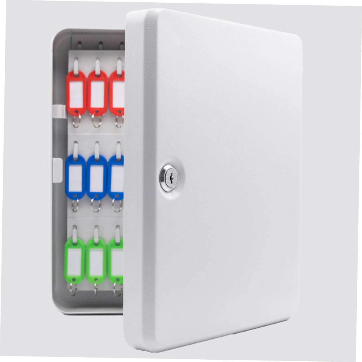 Uonlytech Armoire et Design Élégant de Gestion des Clés Murale en Acier Blanc avec 20 Emplacements Serrure de Sécurité pour Organisation et Rangement Sécurisé